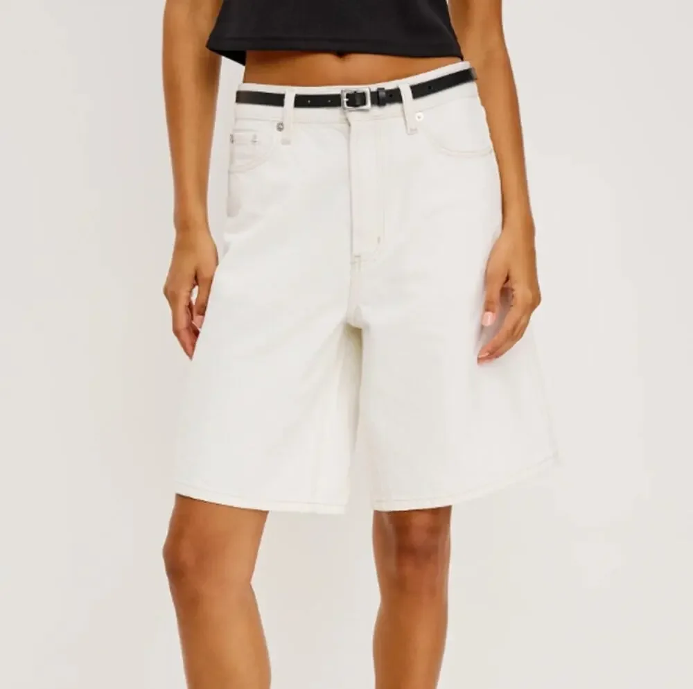 Rails Agoura Relaxed Long Short Womens 32 Ecru Denim High-rise Wide Leg